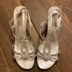 Silver heels with bling